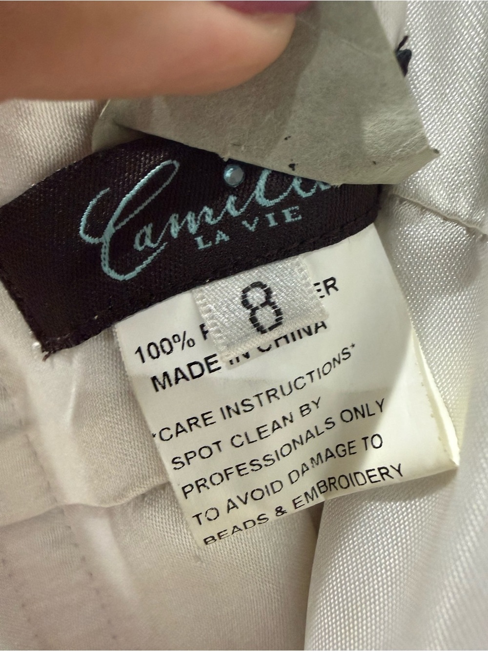 Camille La Vie Ivory Satin Maxi Dress vintage - Picture 3 of 7